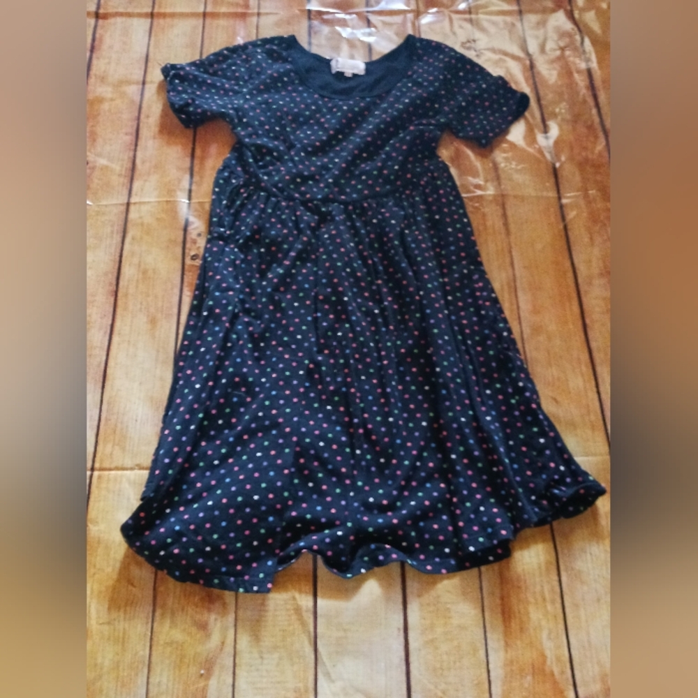Rainbow and Rainbow Dotted  Sundress with Short Sleeves